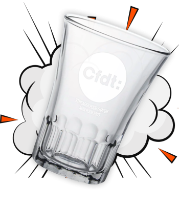 Verre Duralex floqué CFDT